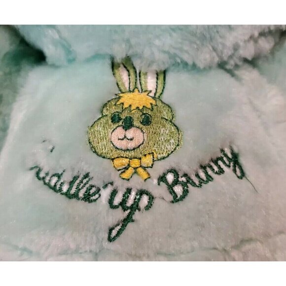 Vintage 1984 Animal Toys Cuddle Up Bunny Rabbit Friend Green 18" Plush Stuffed - Picture 4 of 8